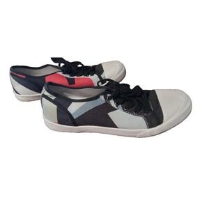 Hunter Razzle Dazzle Sneakers Women's‎ Size 9 Pink Tan Black Blue Canvas